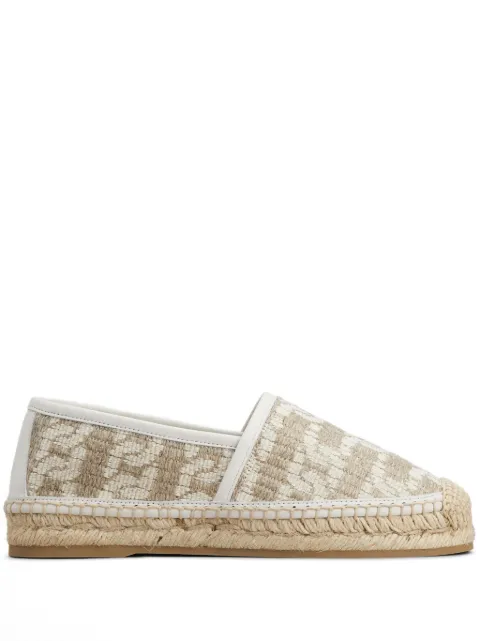 Tod's chain-jacquard raffia espadrilles