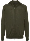 Tagliatore zip-up wool hoodie - Green