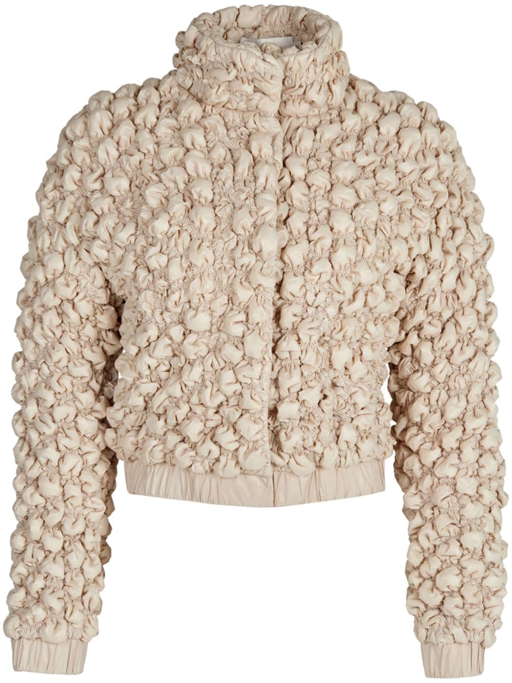 Silvia Tcherassi Zalta 3d-detailing Cropped Puffer Jacket In Neutrals