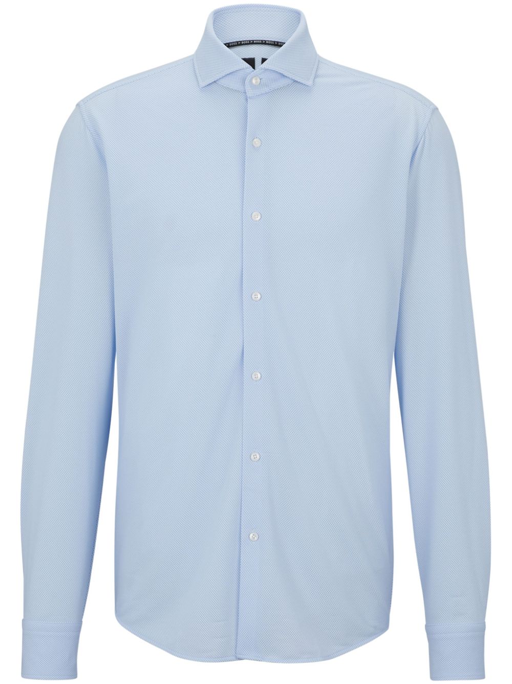 Hugo Boss Long-sleeved Buttoned Shirt In Blue
