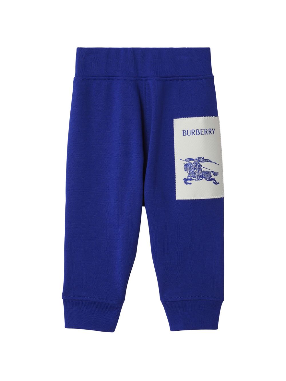 Shop Burberry Equestrian Knight Cotton Track Pants In Blue