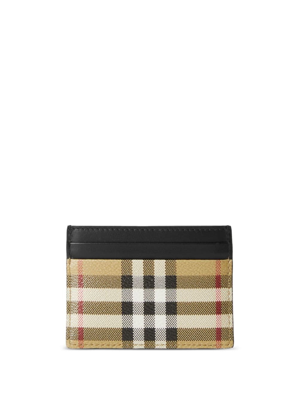 Shop Burberry Vintage Check Leather Cardholder In Brown
