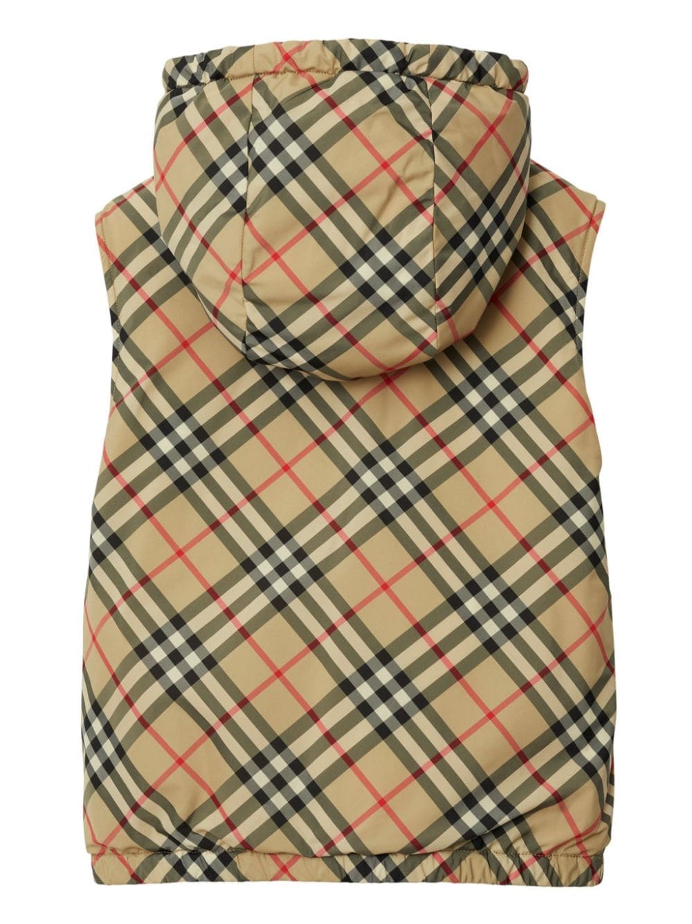 Shop Burberry Vintage-check Reversible Hooded Gilet In Neutrals