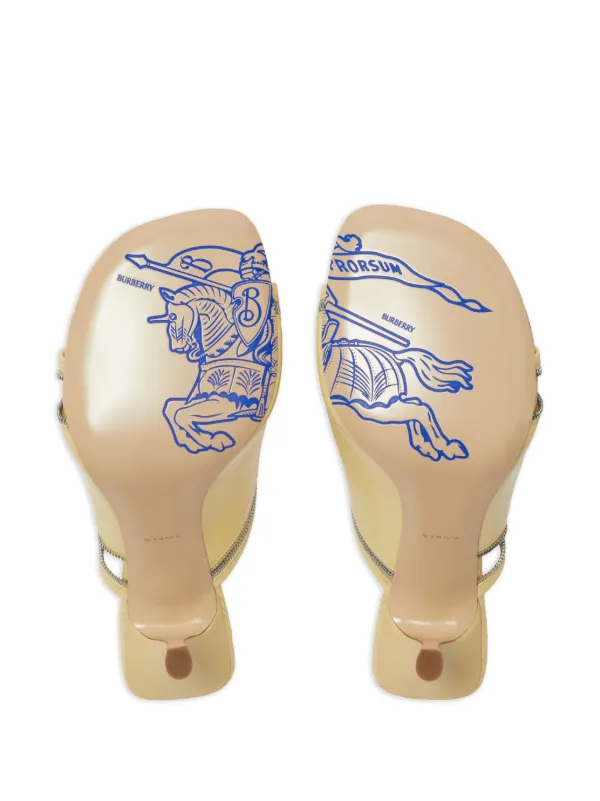 Burberry 85mm decorative-zip Leather Sandals | Yellow | FARFETCH