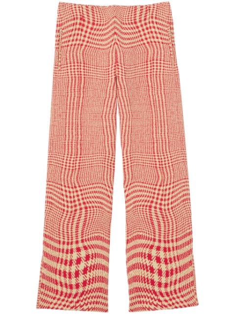 Burberry houndstooth-print straight-leg trousers
