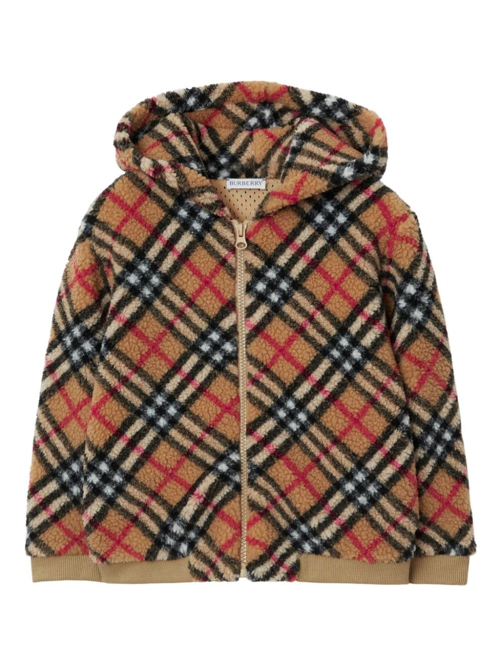 Shop Burberry Vintage-check Fleece Hoodie In Neutrals