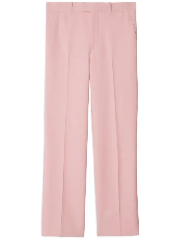 Burberry Pressed-crease Wool Tailored Trousers in Pink