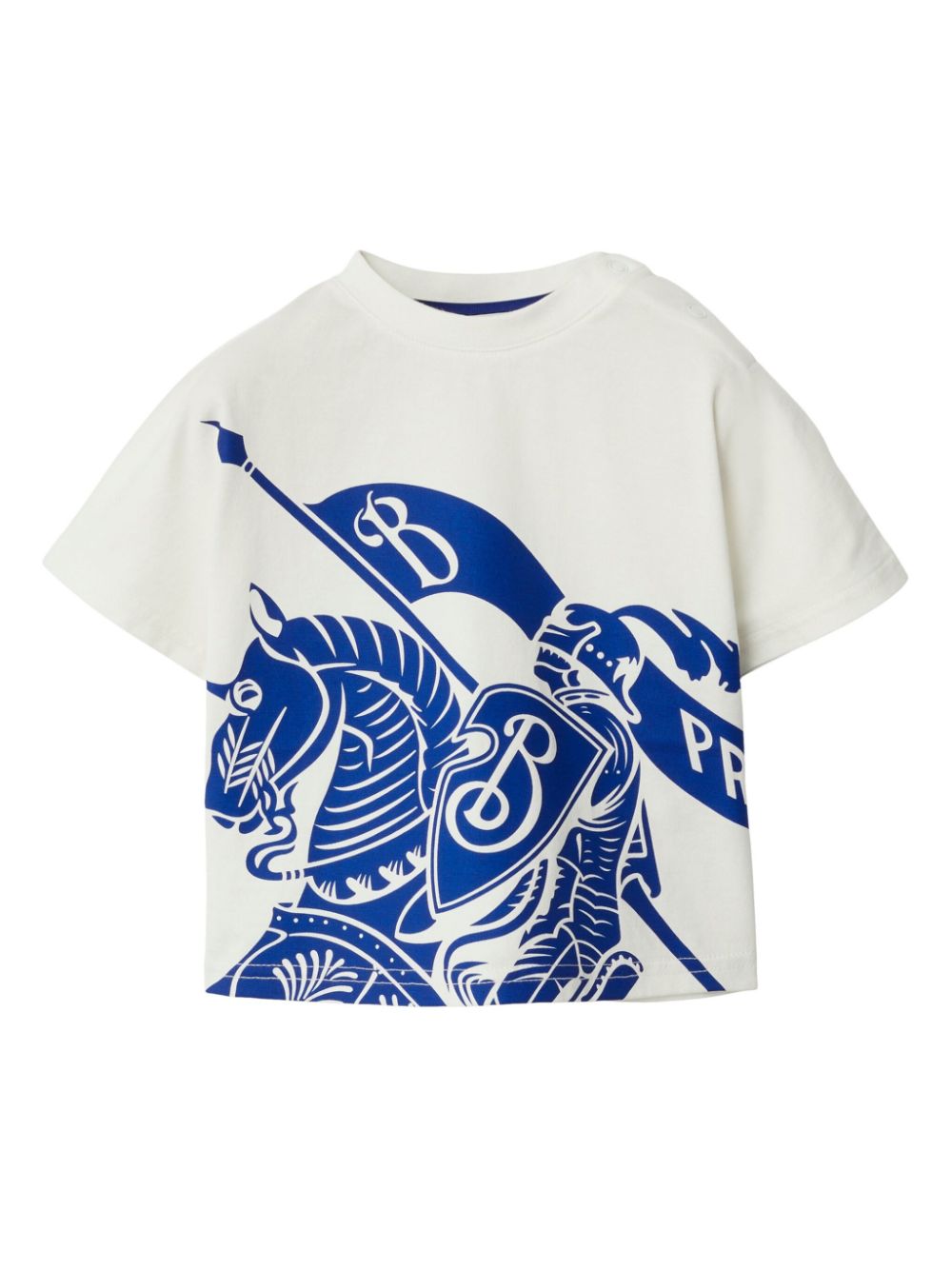 Shop Burberry Equestrian Knight-print Cotton T-shirt In White