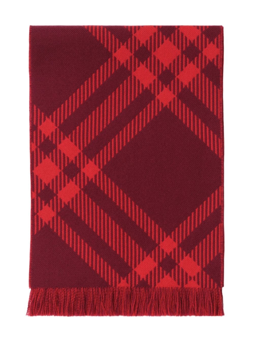Shop Burberry Check-print Wool Scarf In Red