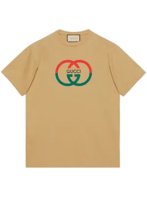 Gucci Logo Print faded-effect T-shirt - Farfetch