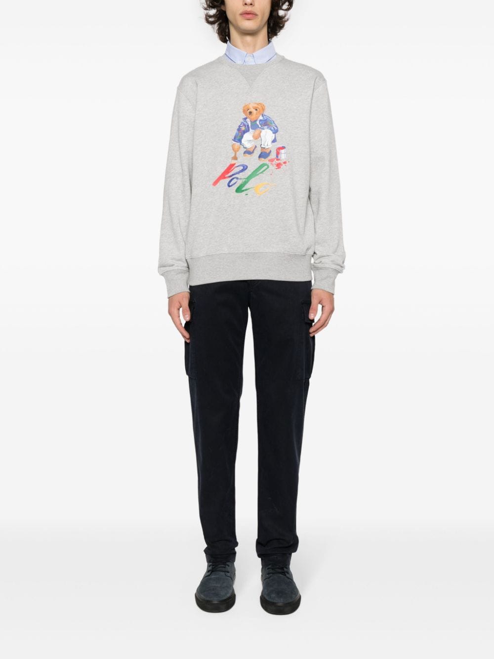 Shop Polo Ralph Lauren Polo Bear-print Sweatshirt In Grau