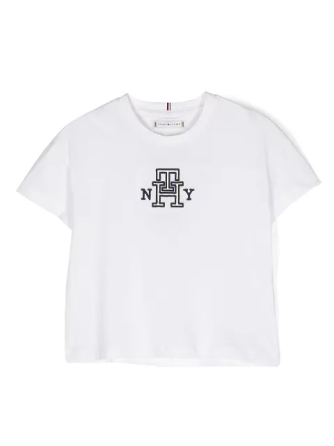 Tommy Hilfiger Junior logo-embroidered cotton T-shirt