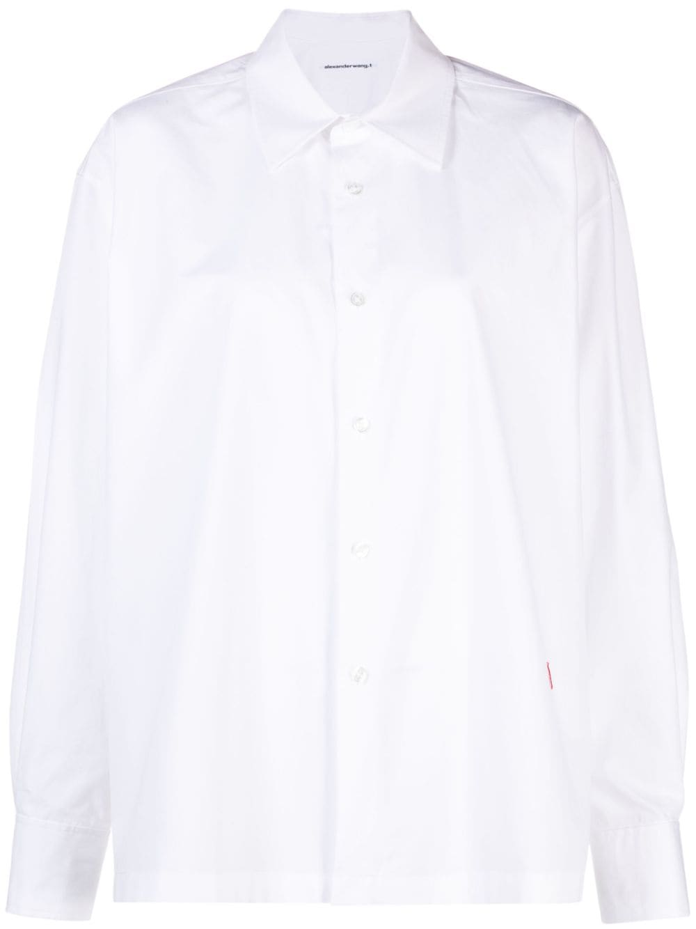 Alexander Wang Tucked Shirt Bolero And Logo Elastic Top in White