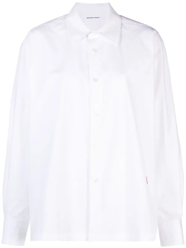 Alexander Wang 白いシャツ Alexander Wang ロゴ シャツ | ホワイト | FARFETCH JP