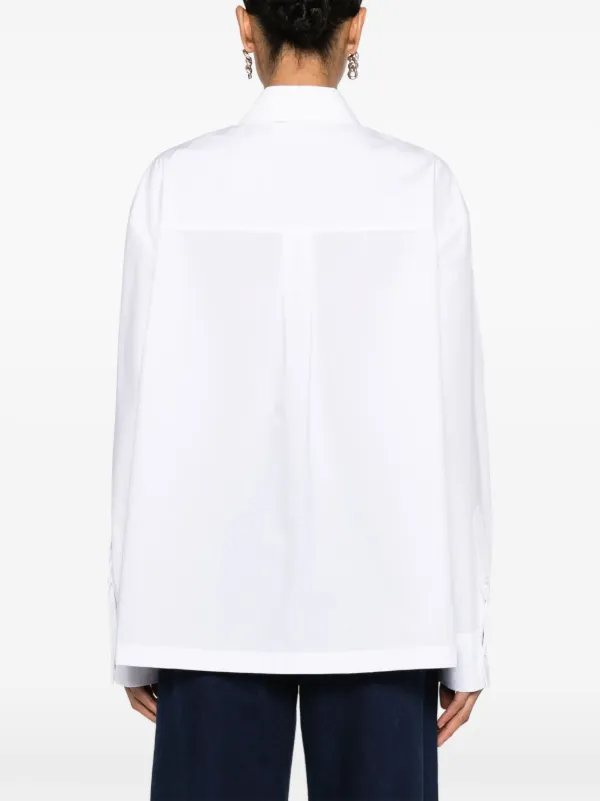 Alexander Wang logo-appliqué Cotton Shirt | White | FARFETCH