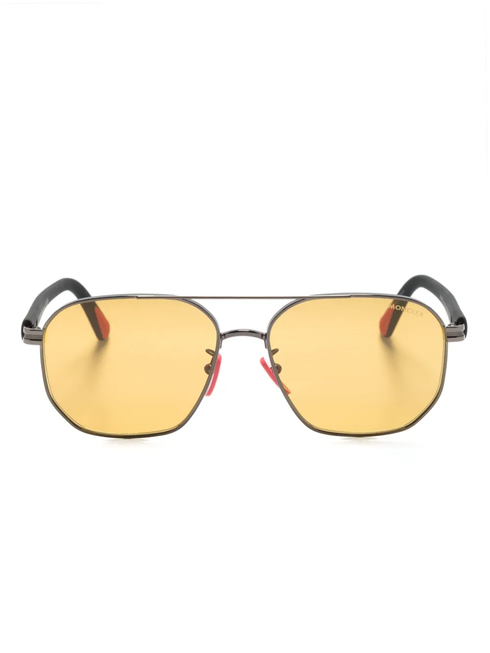 Moncler Double-bridge Geometric-frame Sunglasses In Grey