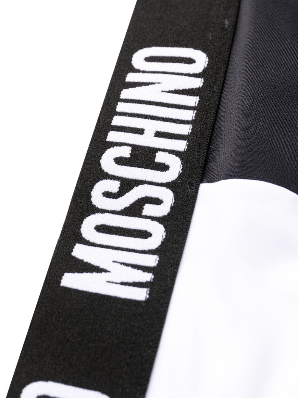Shop Moschino High-waisted Logo-print Bikini Bottom In Black