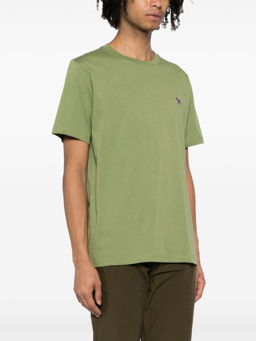 Shop Ps By Paul Smith Zebra Logo-appliqué T-shirt In Green