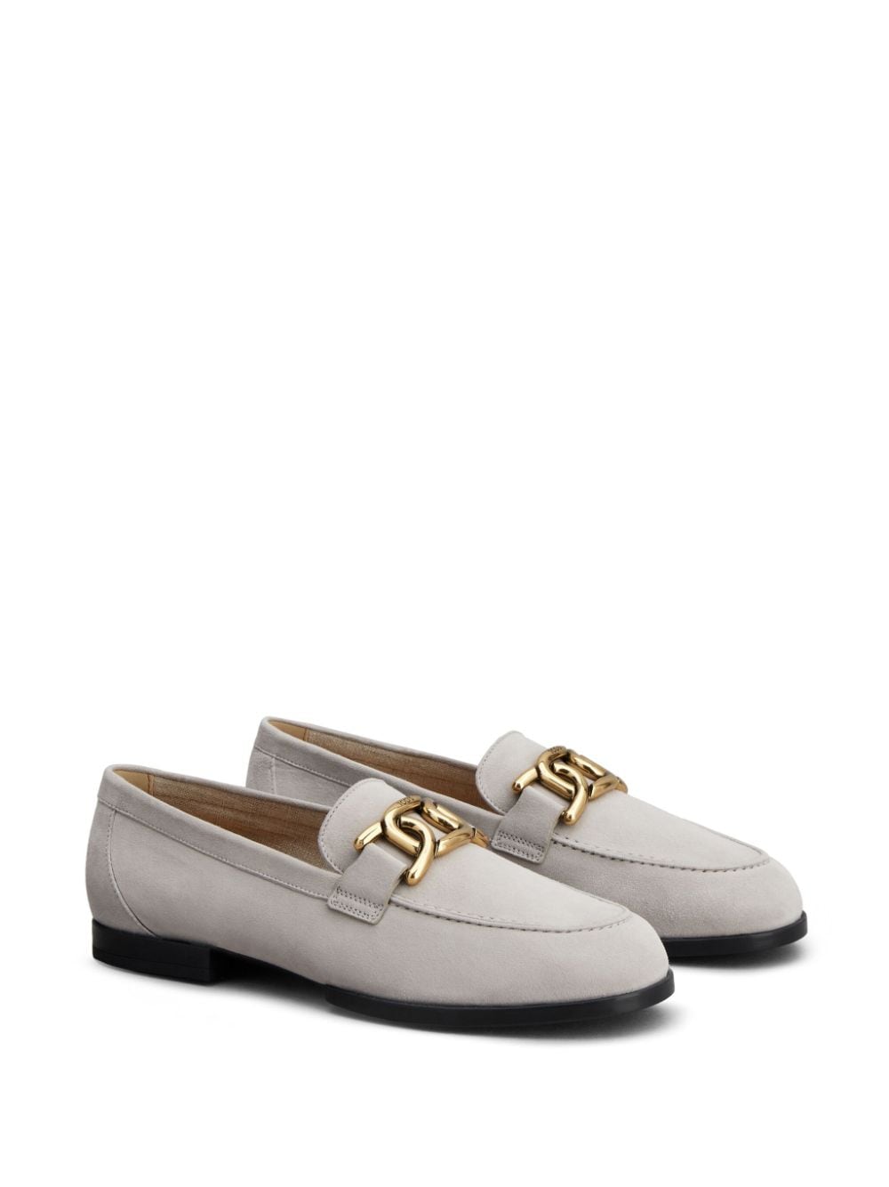Tod's chain-detail suede loafers - Grijs