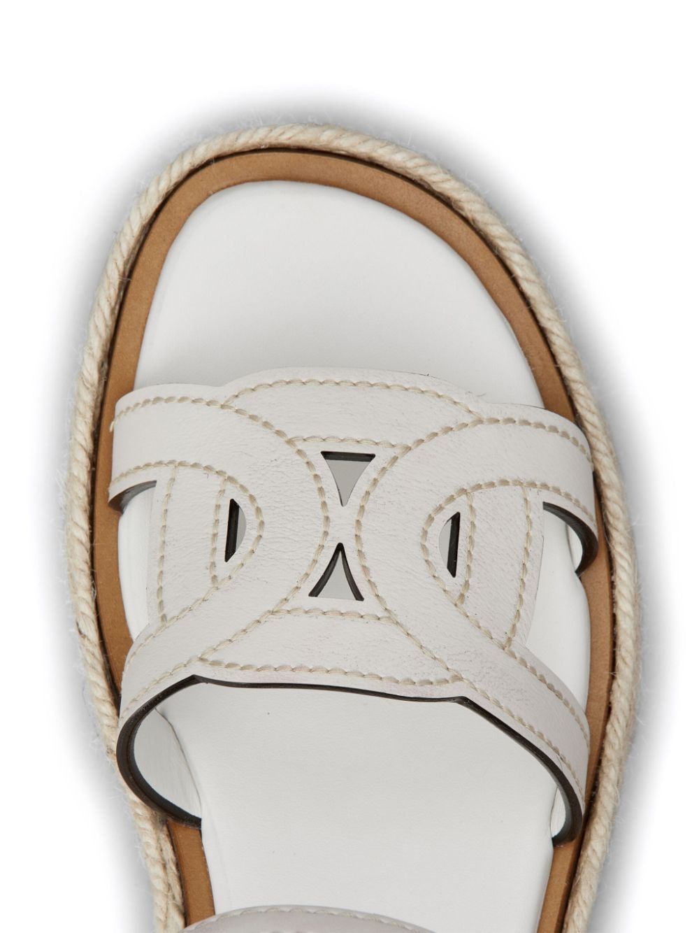 Shop Tod's Interwoven-strap Leather Platform Sandals In White