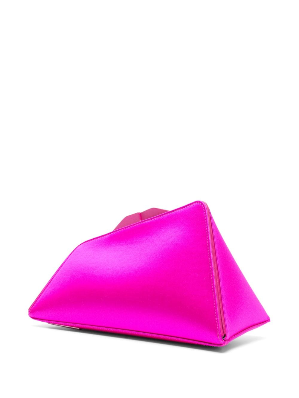Shop Attico 8.30pm Satin-finish Clutch Bag In Pink