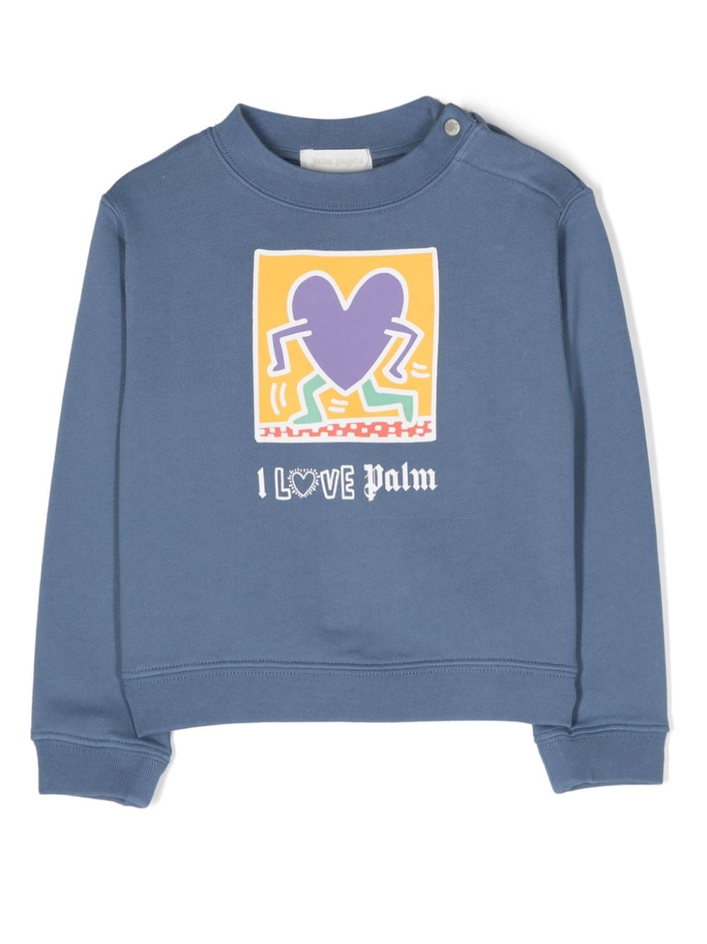 Palm Angels Kids x Keith Haring sweater met hartprint Blauw