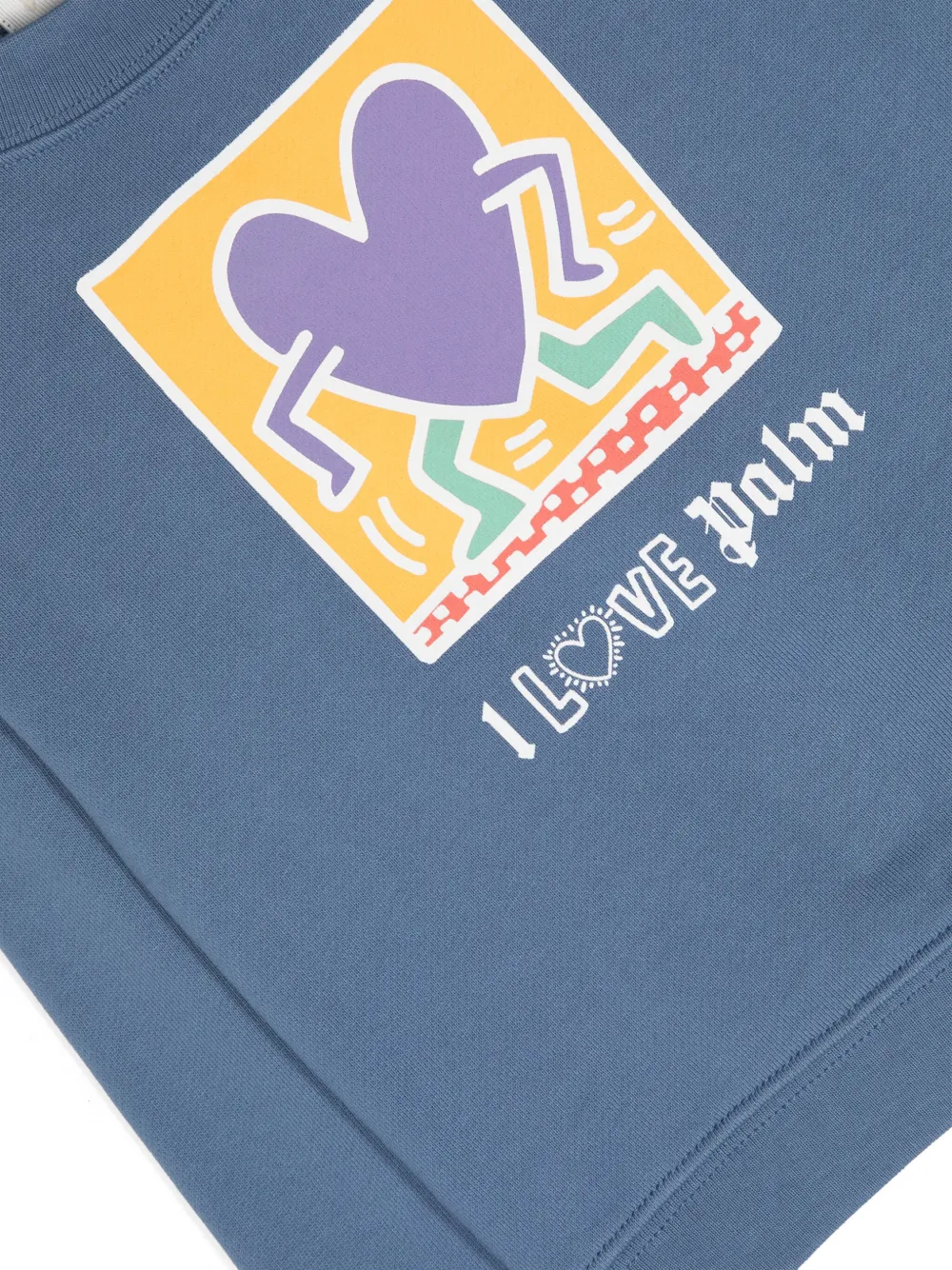 Palm Angels Kids x Keith Haring sweater met hartprint Blauw