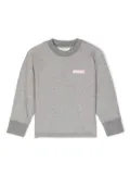 Palm Angels Kids Lurex open-back sweatshirt - Grey