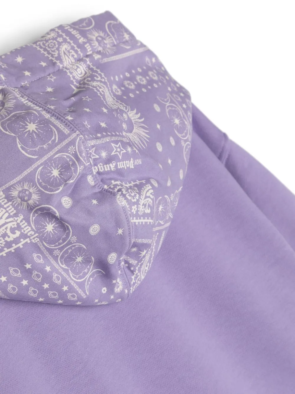 Shop Palm Angels Astro Paisley Jersey Hoodie In Purple