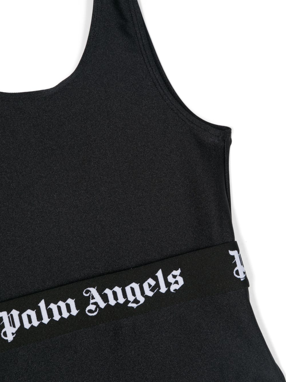 Shop Palm Angels Logo-waistband One-piece Swimsuit In Black