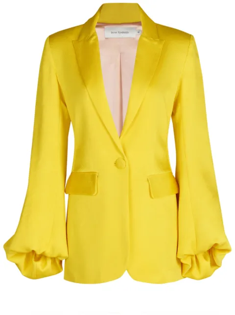 Silvia Tcherassi Coco satin single-breasted blazer