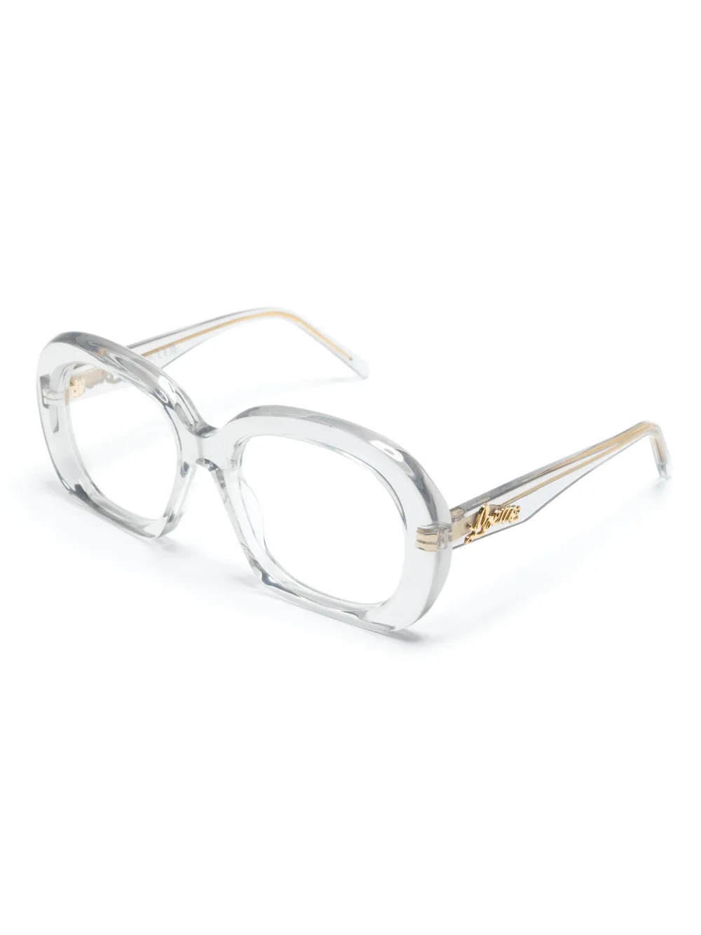 LOEWE logo-plaque oversize-frame glasses - Grijs