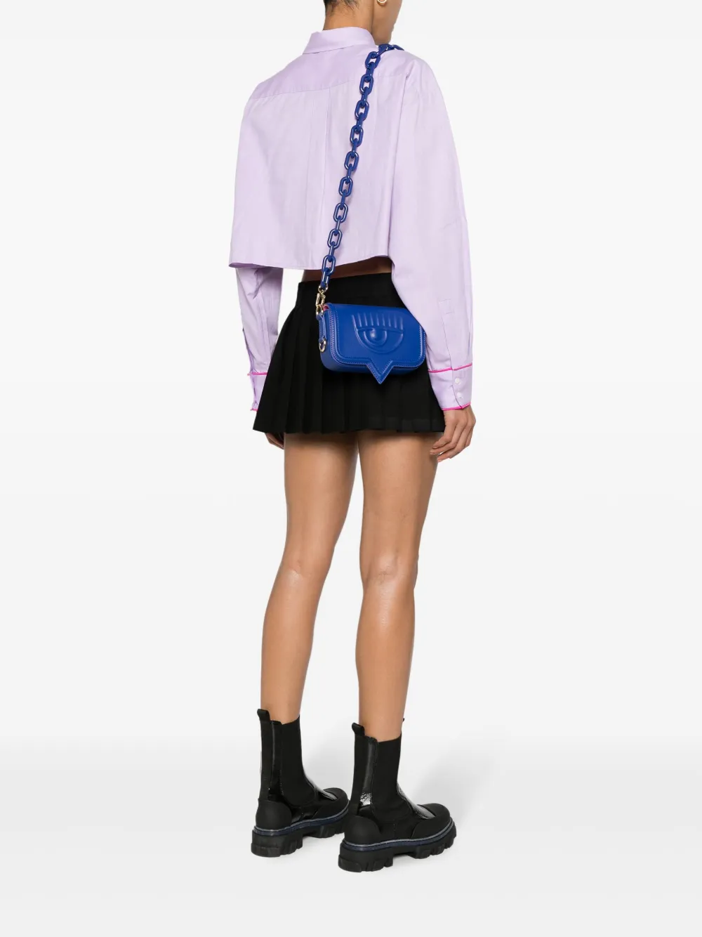 Chiara Ferragni small Eyelike crossbody bag - Blauw