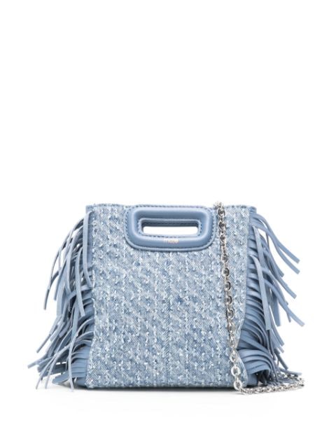 Maje mini M denim shoulder bag