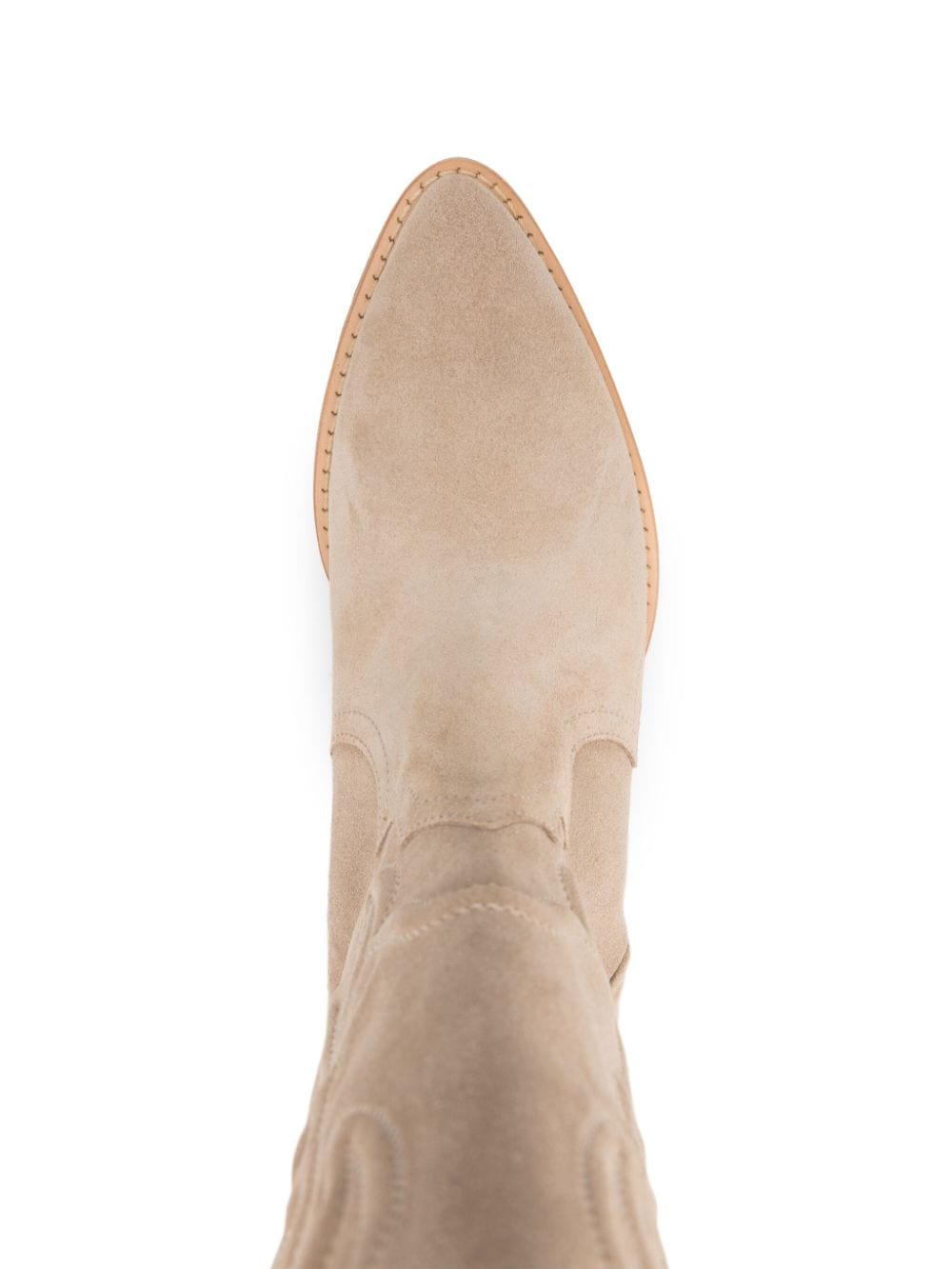 Shop Maje 60mm Suede Boots In Neutrals