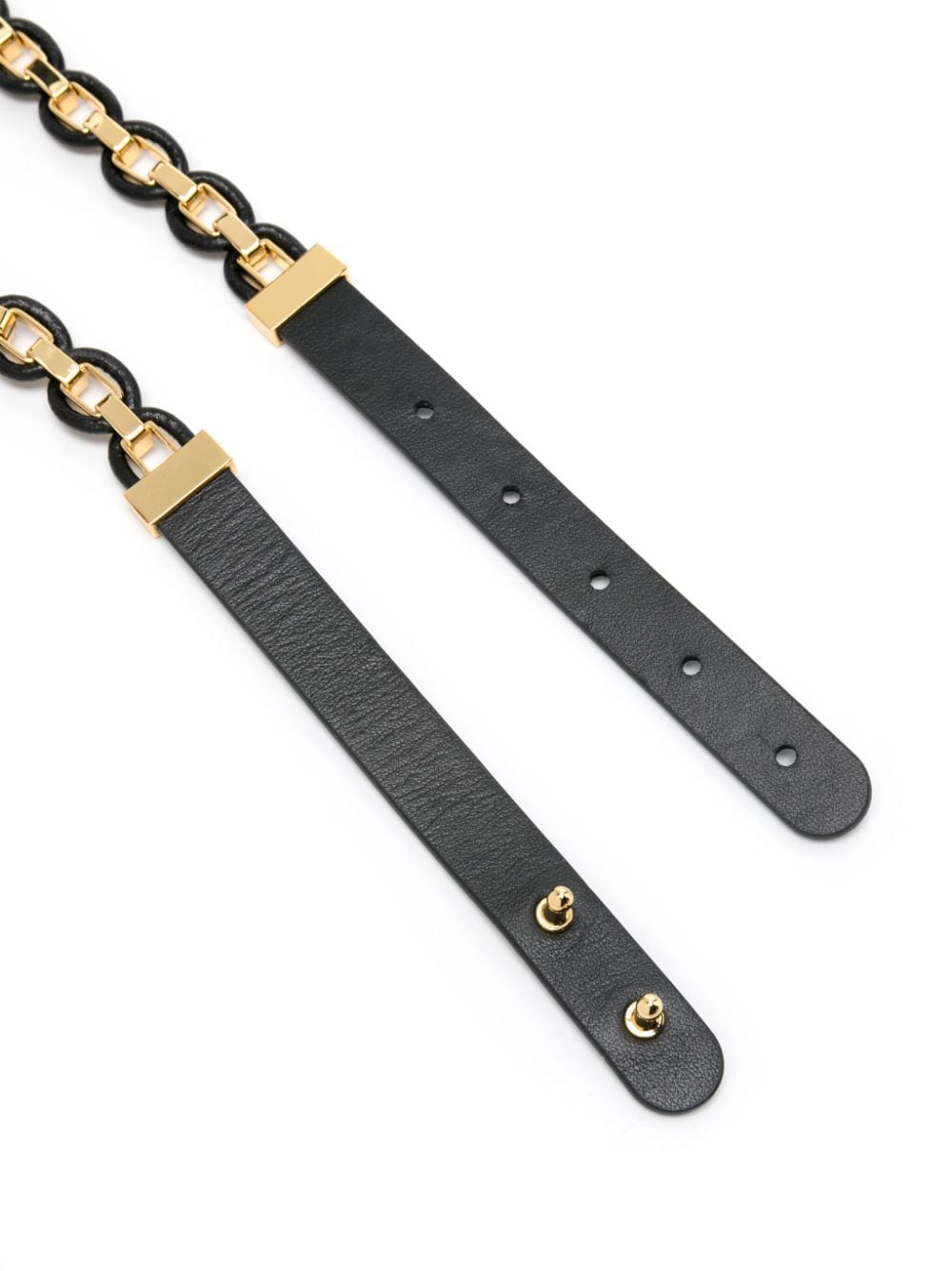 Shop Maje Clover Leather And Chain-link Belt In Black