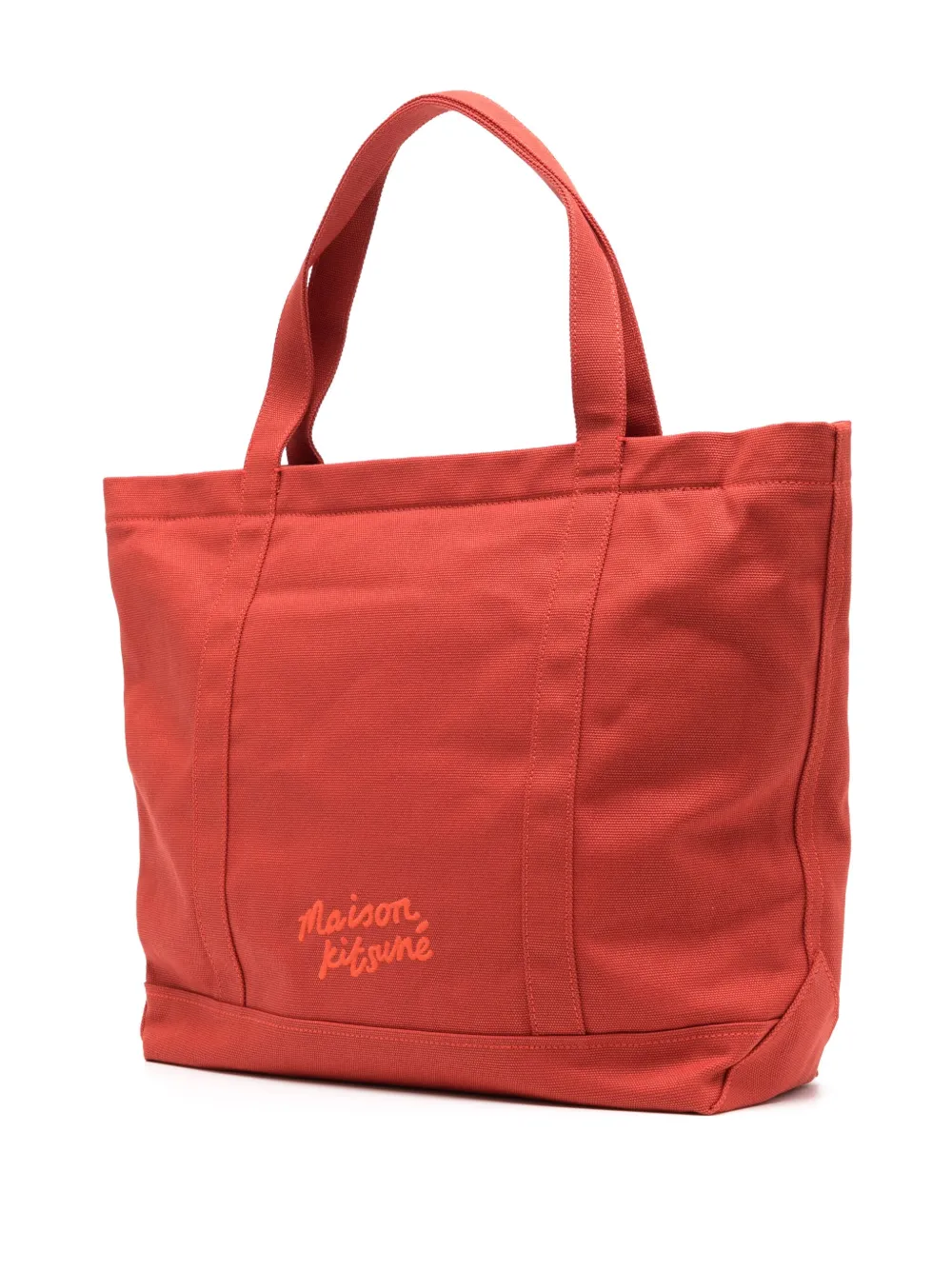 MAISON KITSUNÉ FOX-EMBROIDERED COTTON TOTE BAG
