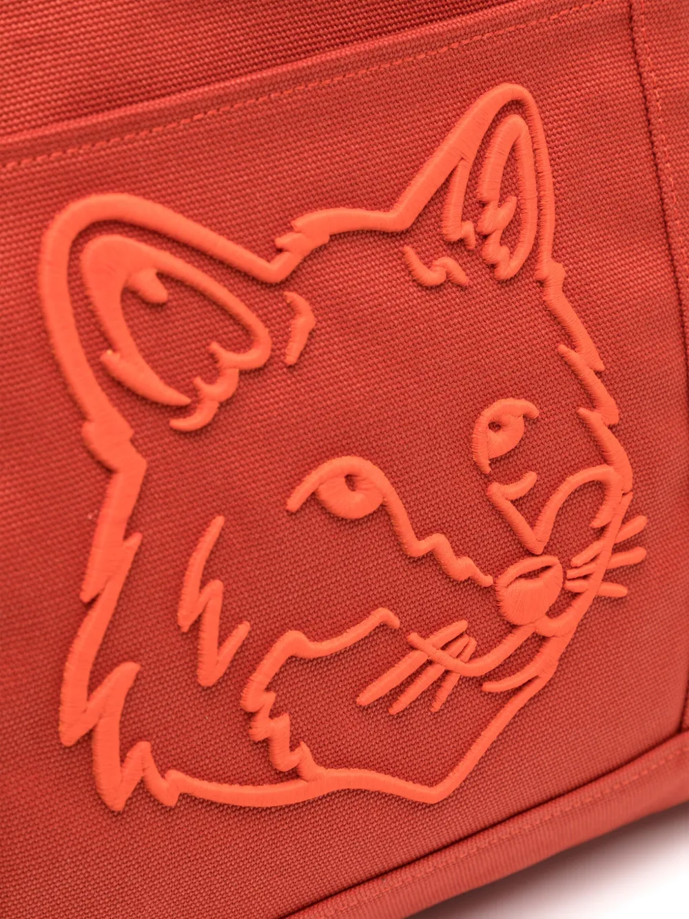 MAISON KITSUNÉ FOX-EMBROIDERED COTTON TOTE BAG