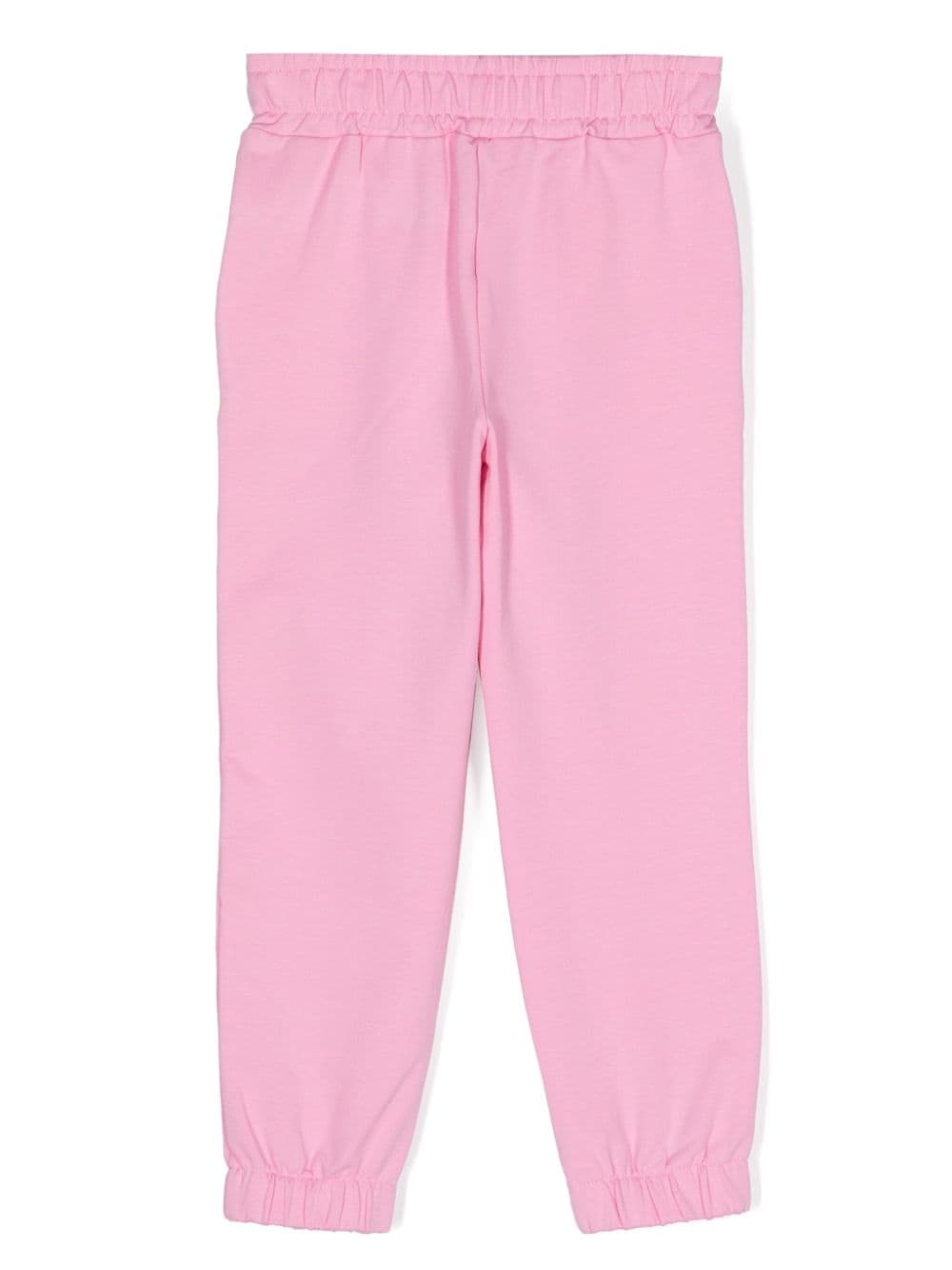 Shop Pinko Logo-embellished Cotton Track Pants In Pink