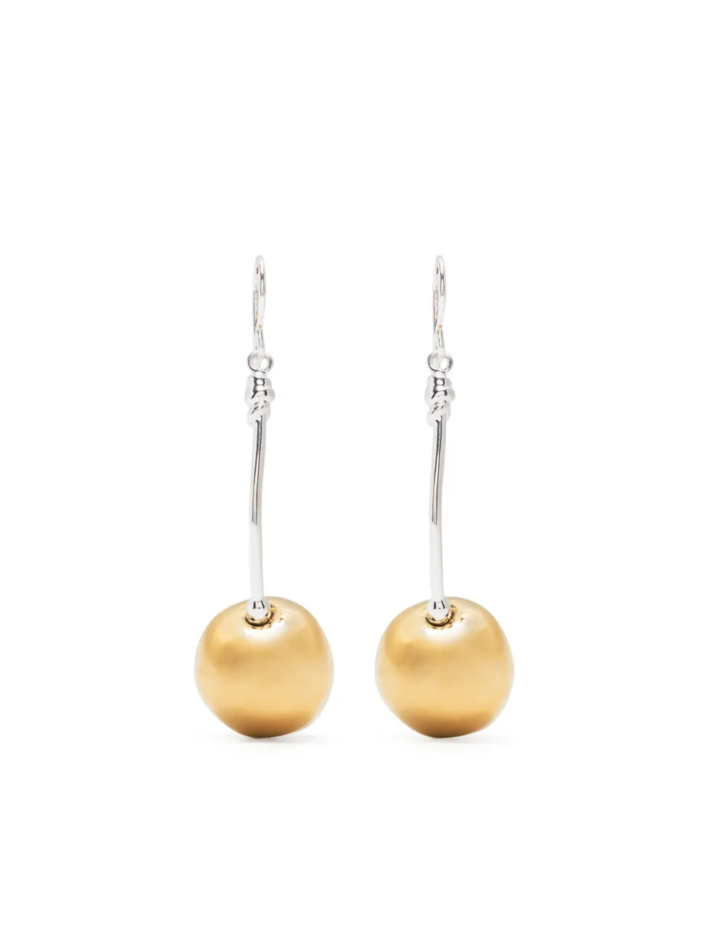 Jil Sander Ball Drop Earrings In Silver