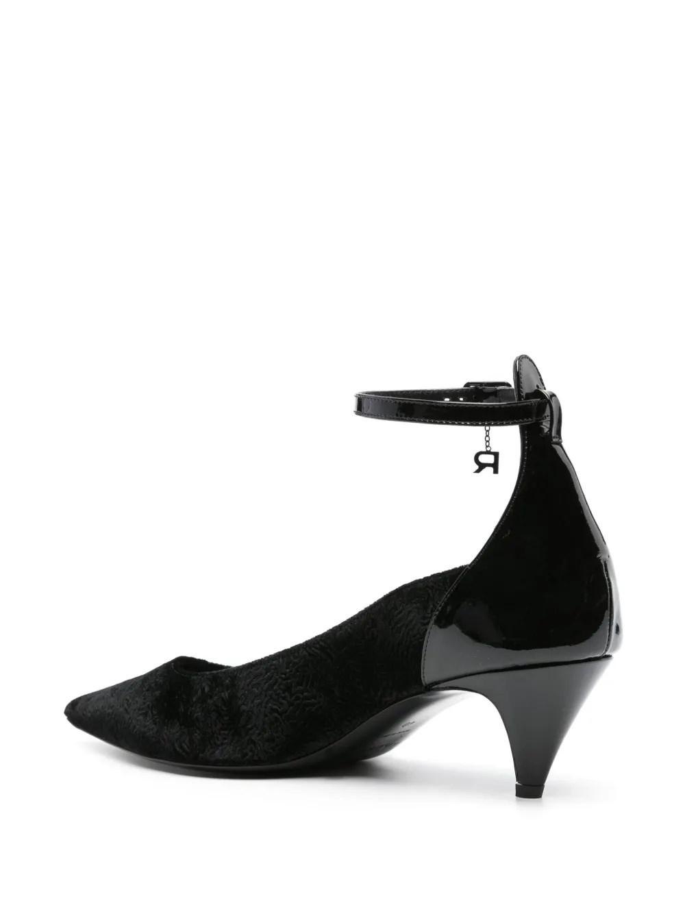Rochas 55mm Cloqué-effect Suede Pumps In Black