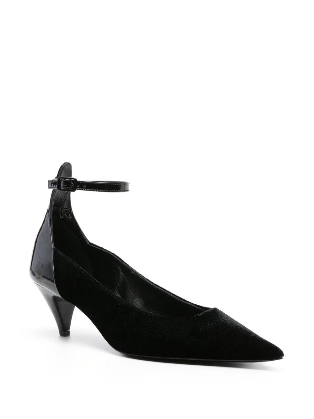 Rochas 55mm suède pumps met cloqué effect - Zwart