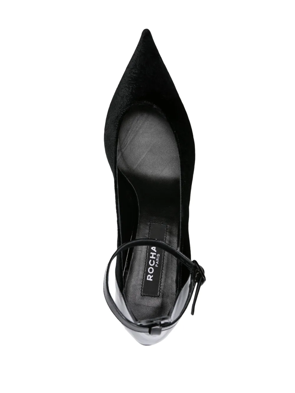 Rochas 55mm Cloqué-effect Suede Pumps In Black