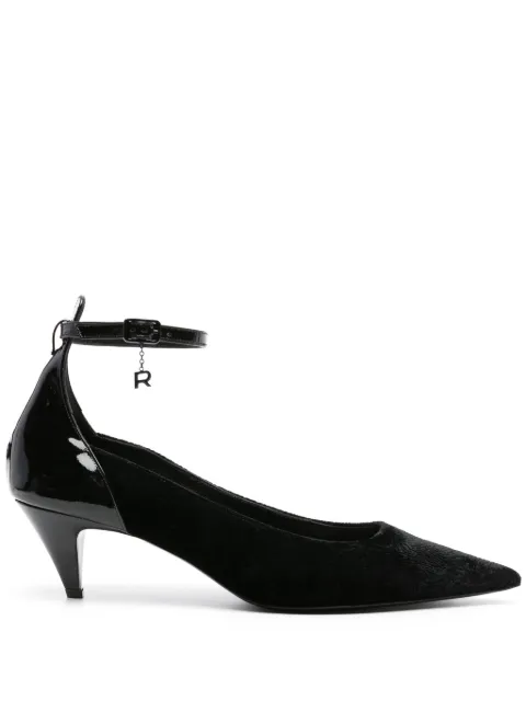 Rochas 55mm cloqué-effect suede pumps