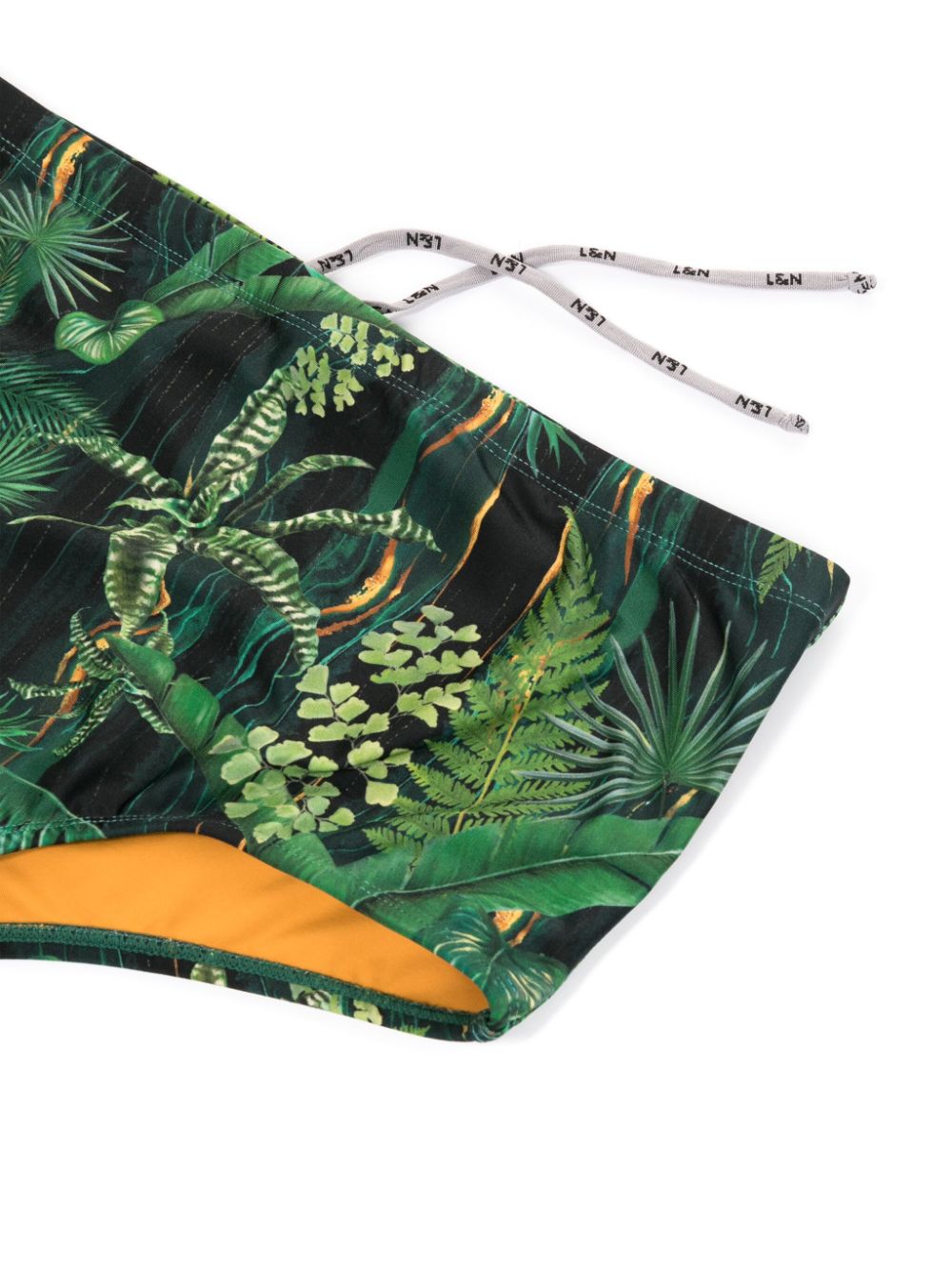 Shop Lygia & Nanny Copacabana Leaf-print Swimming Trunks In Green