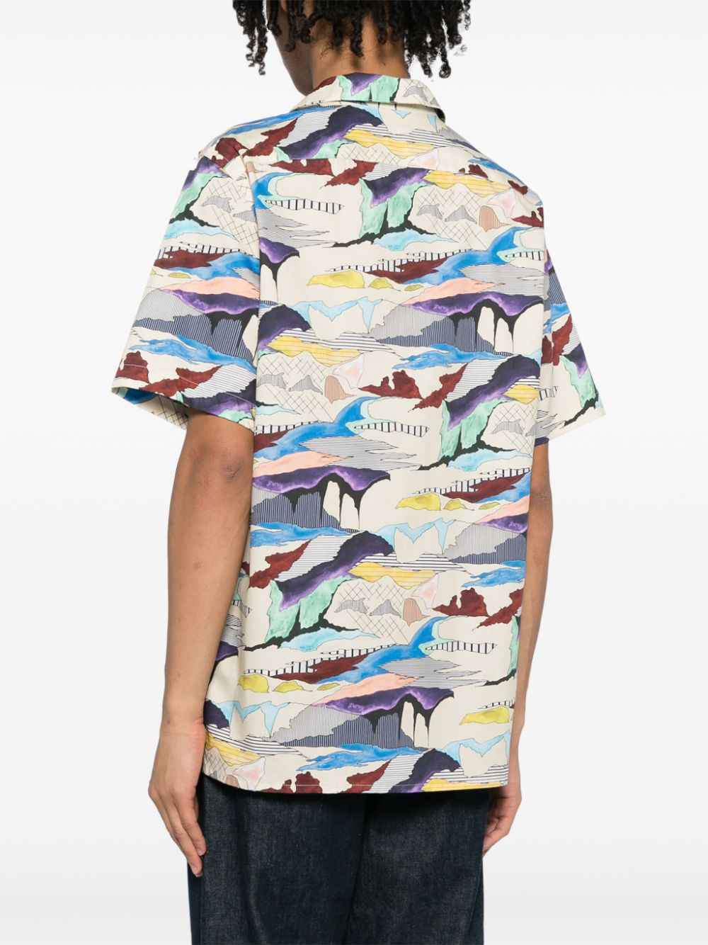 Shop Ps By Paul Smith Short-sleeve Organic-cotton Shirt In Multicolour