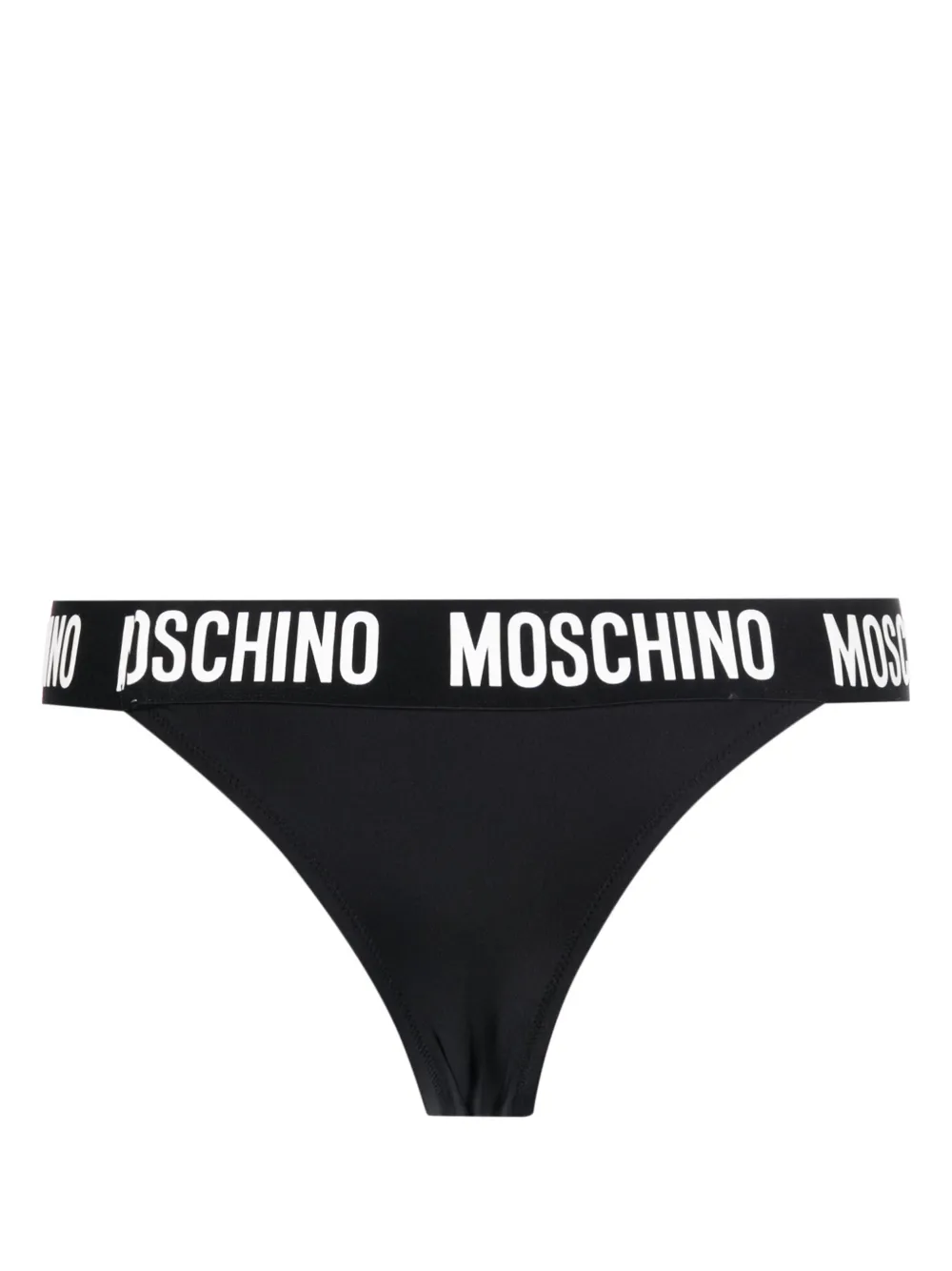 Moschino Bikinislip met logoband - Zwart