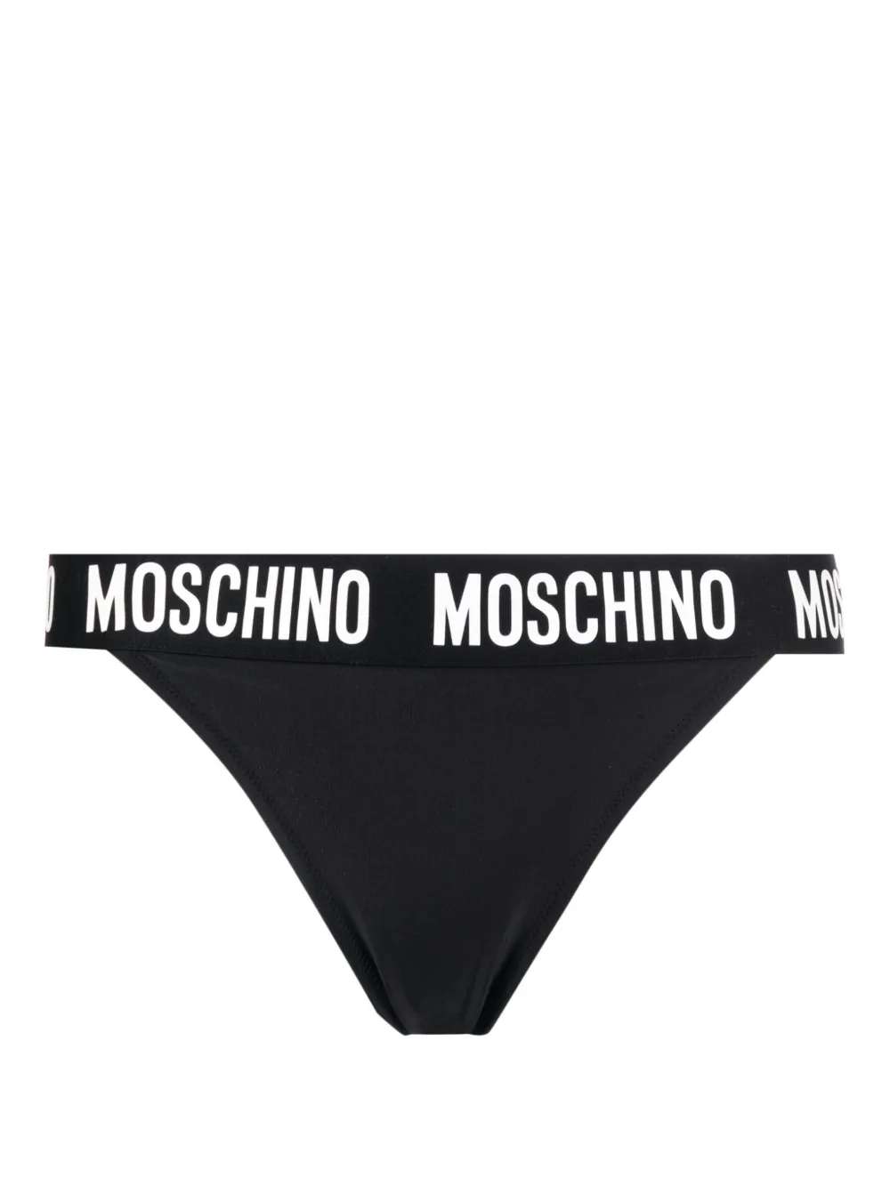 Moschino Bikinislip met logoband Zwart