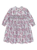 Sarah Louise floral-print smocked minidress - Blue