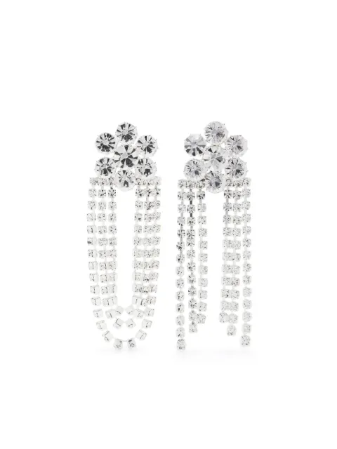Magda Butrym aretes asimétricos con detalles de cristal